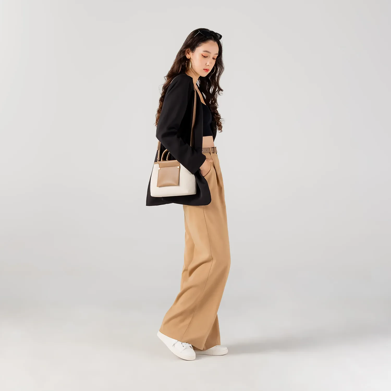 PICOLA TOP HANDLE BAG LUXE CANVAS - TAN BROWN